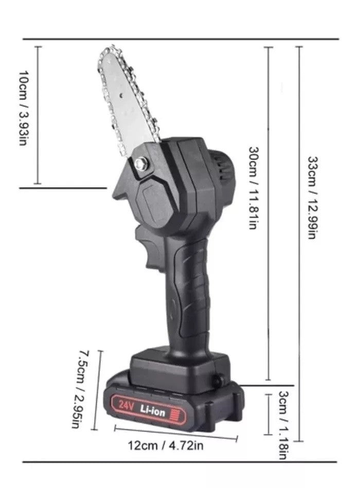 Mini Motosierra Portátil Profesional + 2 Baterías Recargables